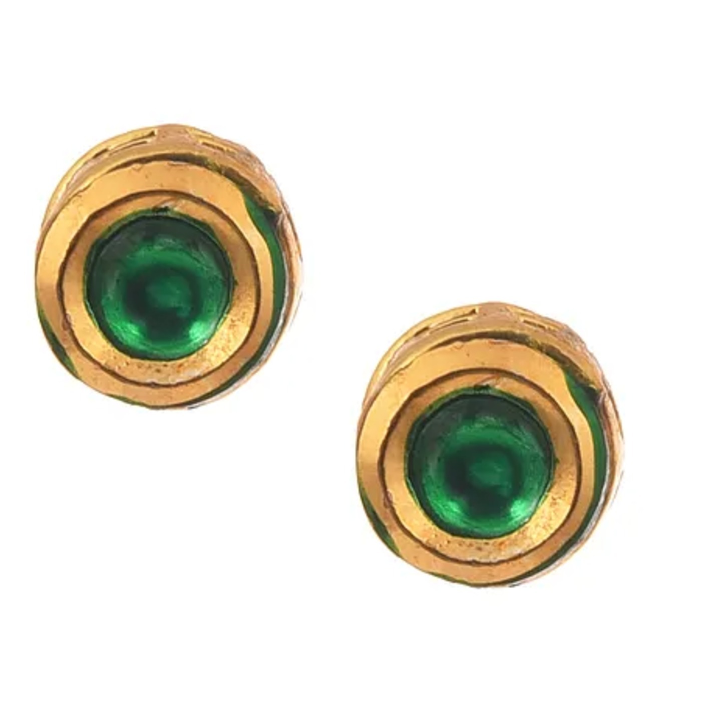 Green Gold Tone Kundan Earring