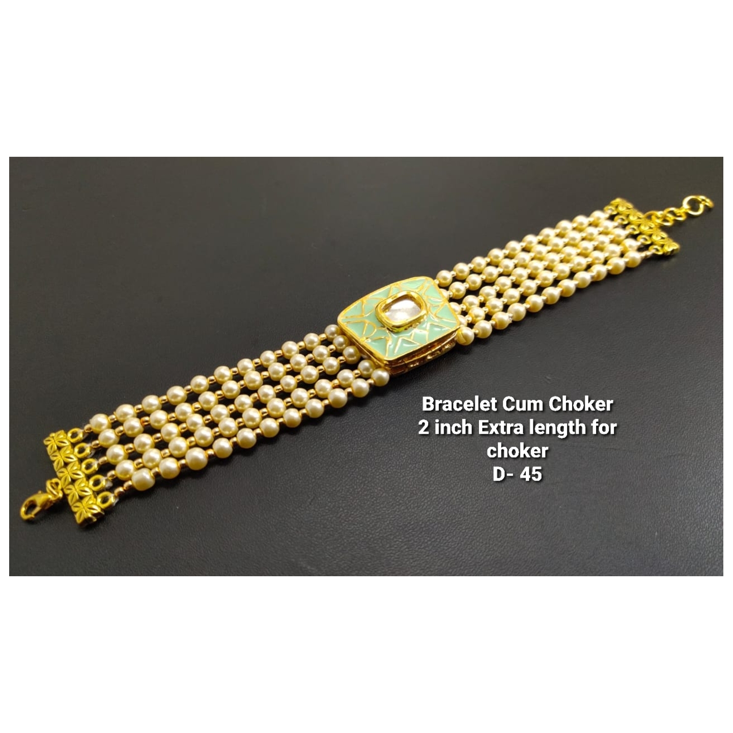Kundan Choker With Yellow Crystals Neckline