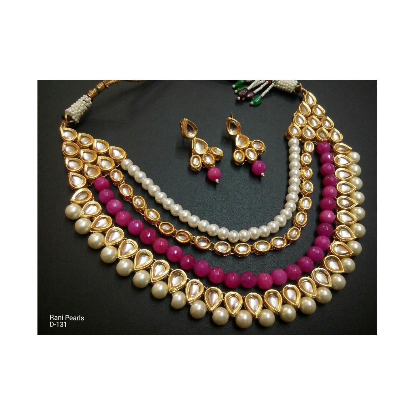 High Quality Kundan Inspired With Earring Rani Onyx Peral