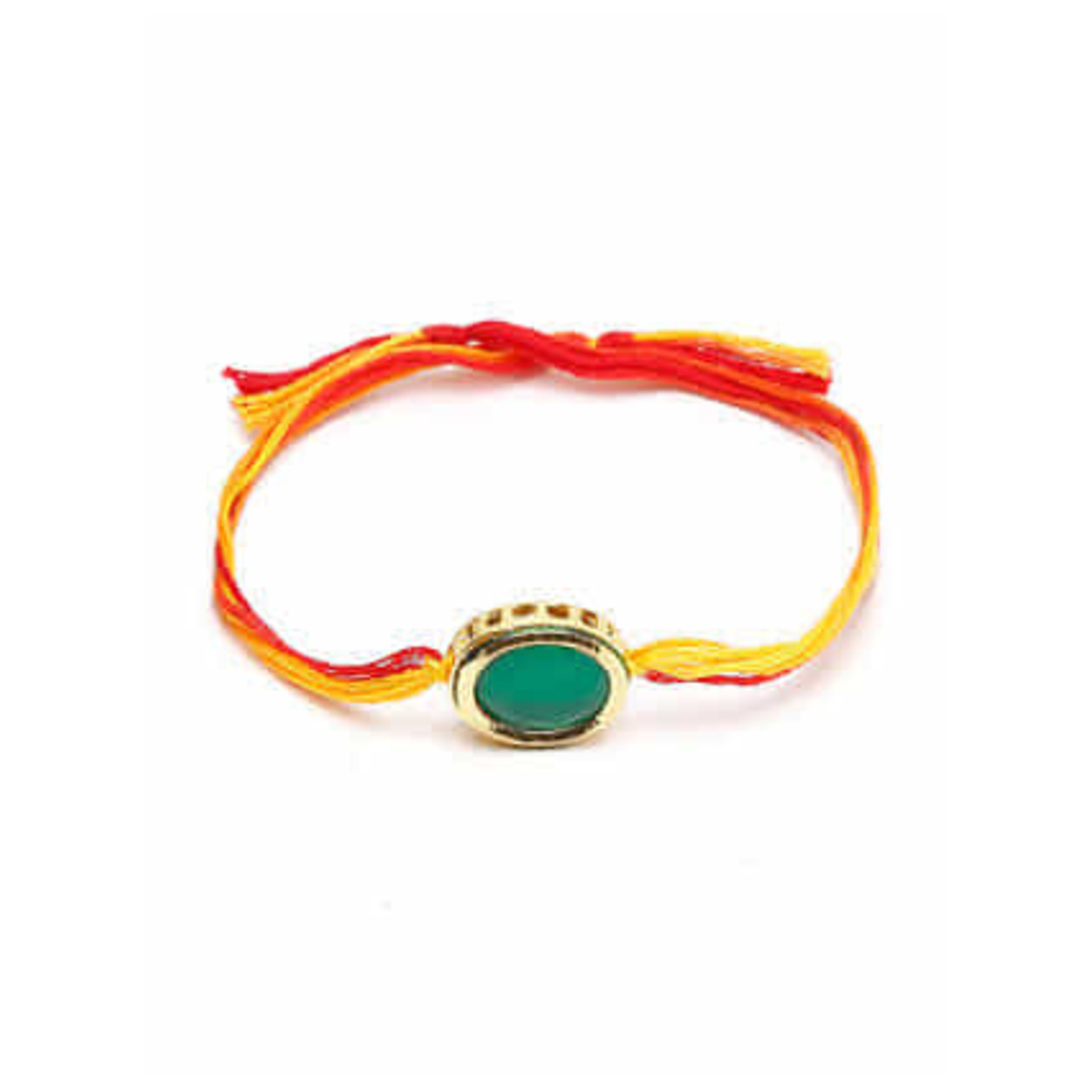 Kundan Hand Bracelet 021 Green Stone