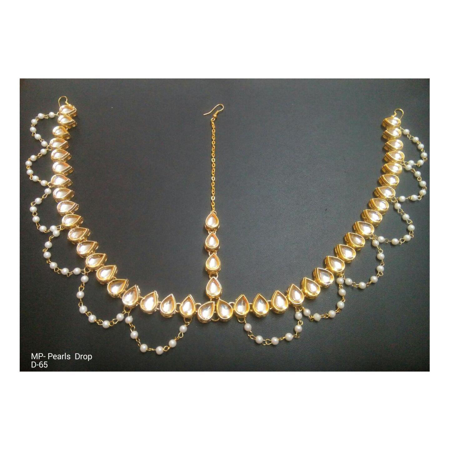 High Quality Mathapatti Drop Layer White Pearl