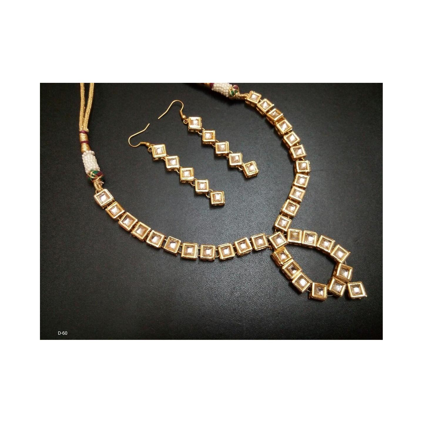 Multi Layer Kundan Necklace Set With Earring