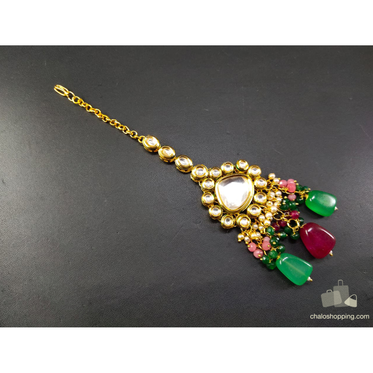 High Quality Kundan Tika With Agate Stones