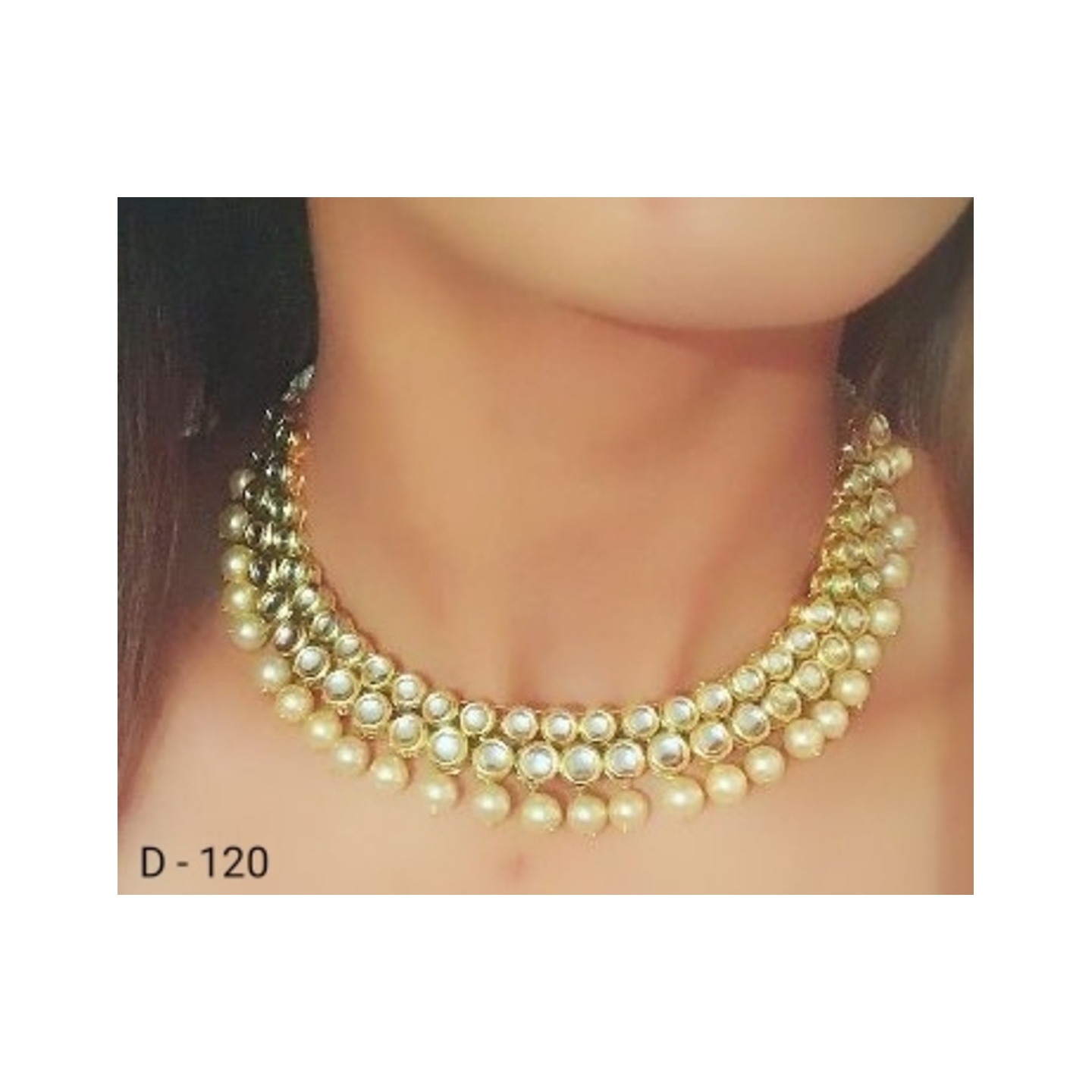 Kundan Choker Triple Layer Necklace Set 