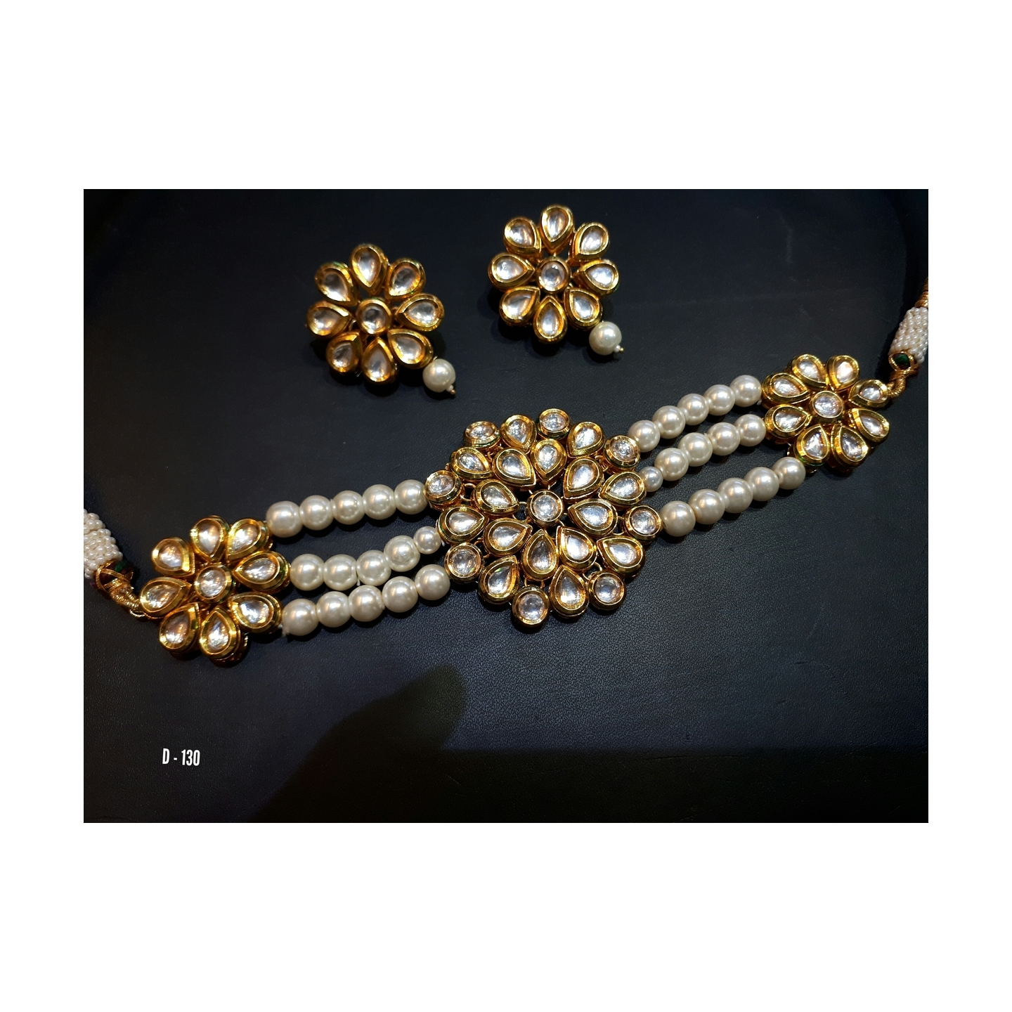 Kundan Choker Neckline Set With Earring
