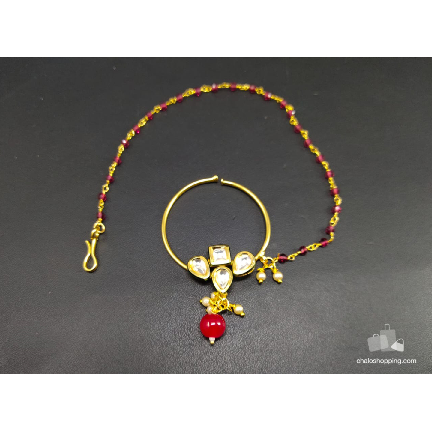 High Quality Kundan Nath Ruby
