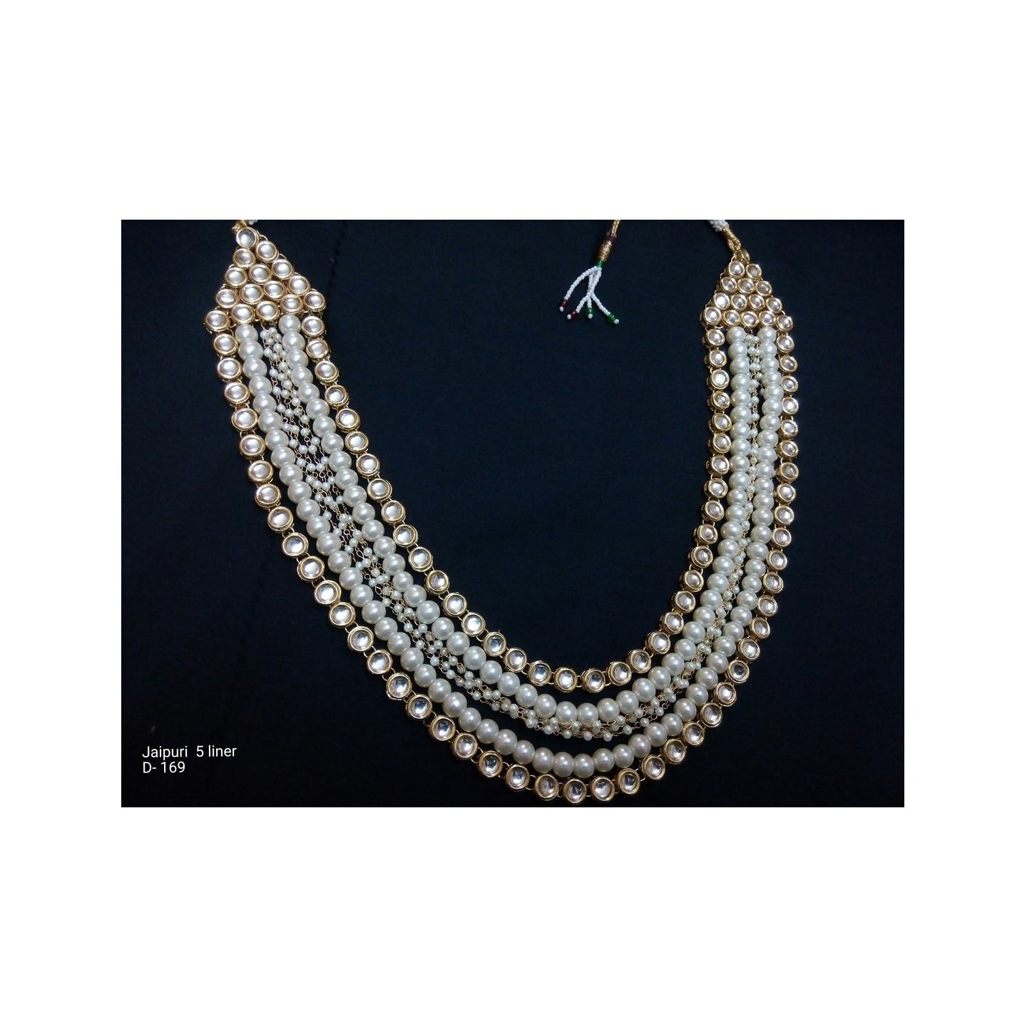 Multi Layer Kundan set White Onyx Pearl