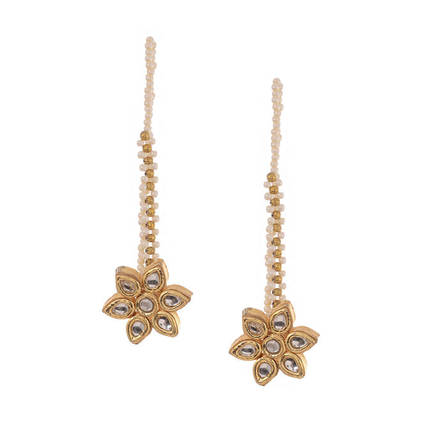 Classic Gold Tone Kundan Inspired Stud Earrings
