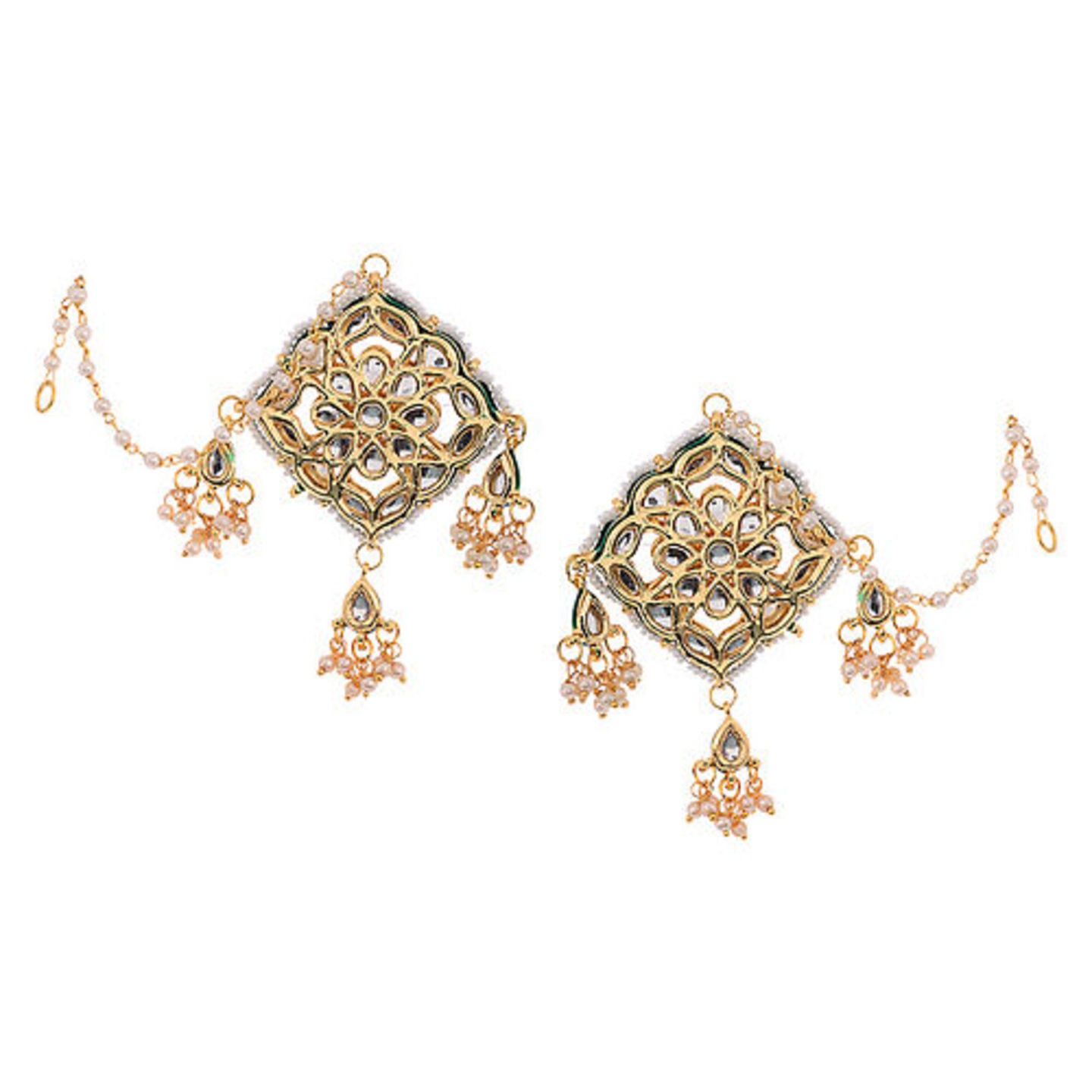 Classic Gold Tone Kundan Inspired Earrings