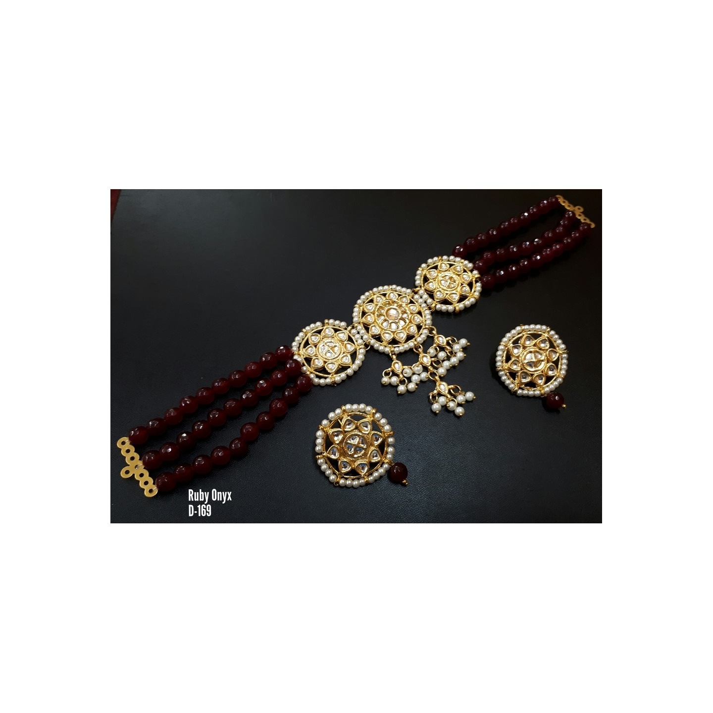 Kundan Choke Necklace Set With Earring