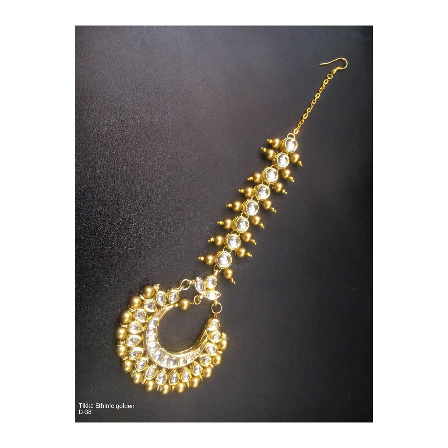 Kundan Tikka Ethnic Golden Pearl 07