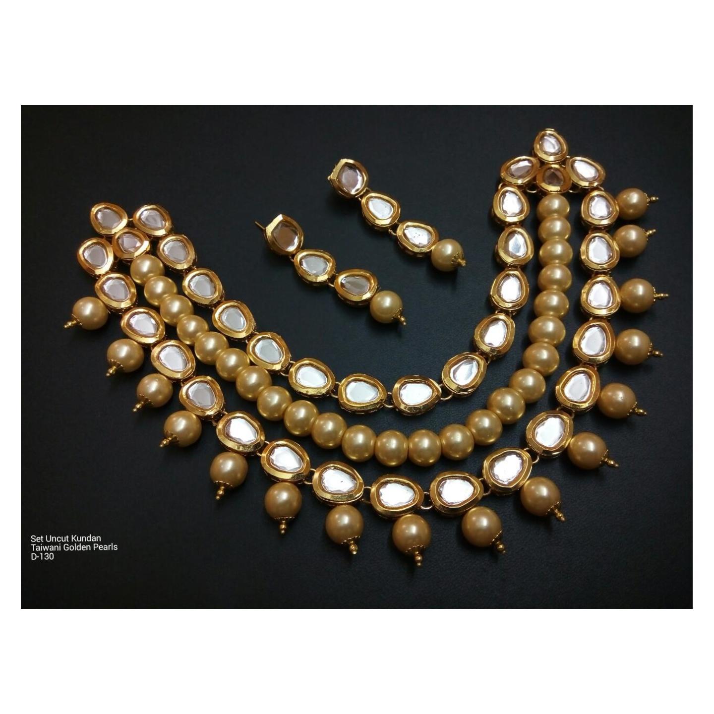 Kundan Triple Layer Necklace With Earring