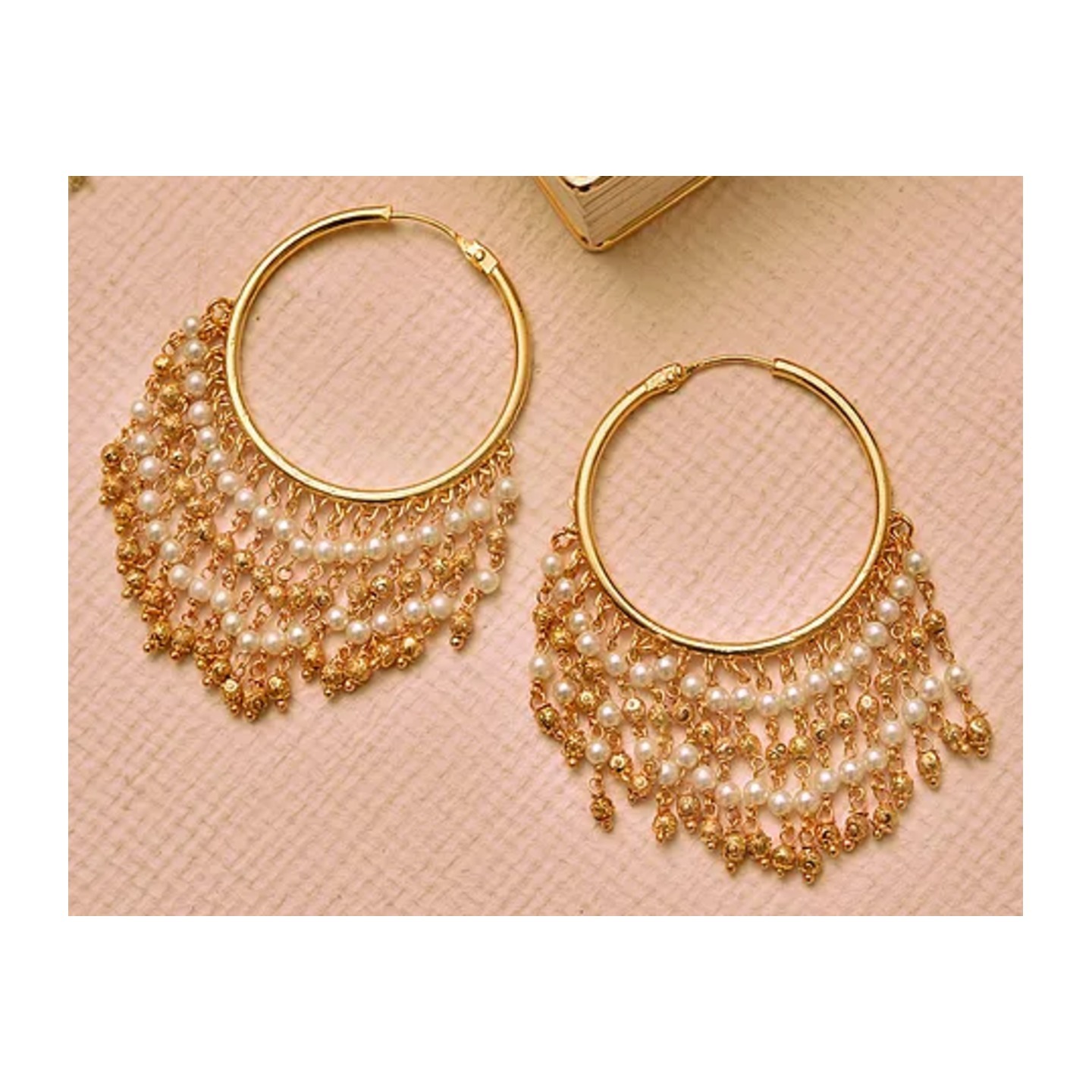 White Gold Tone Earring
