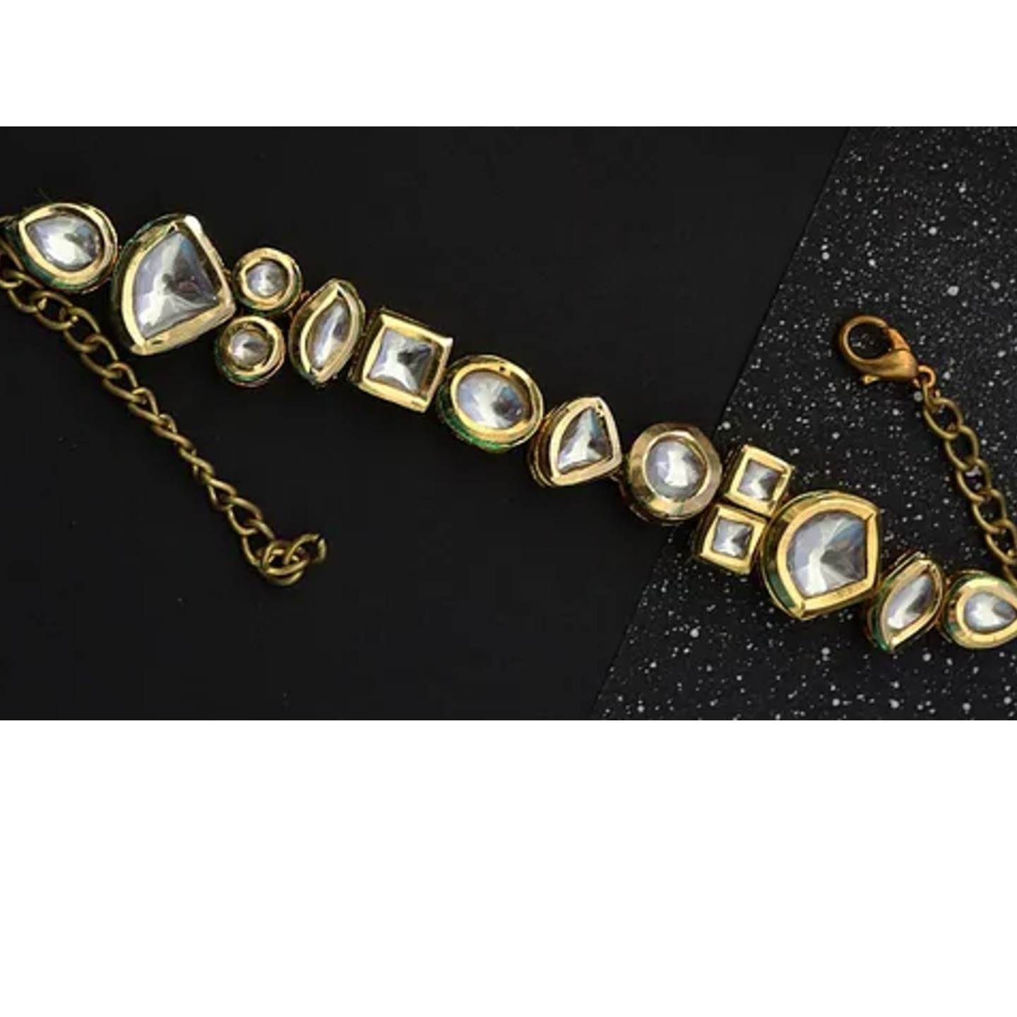 Gold Tone Kundan Bracelet