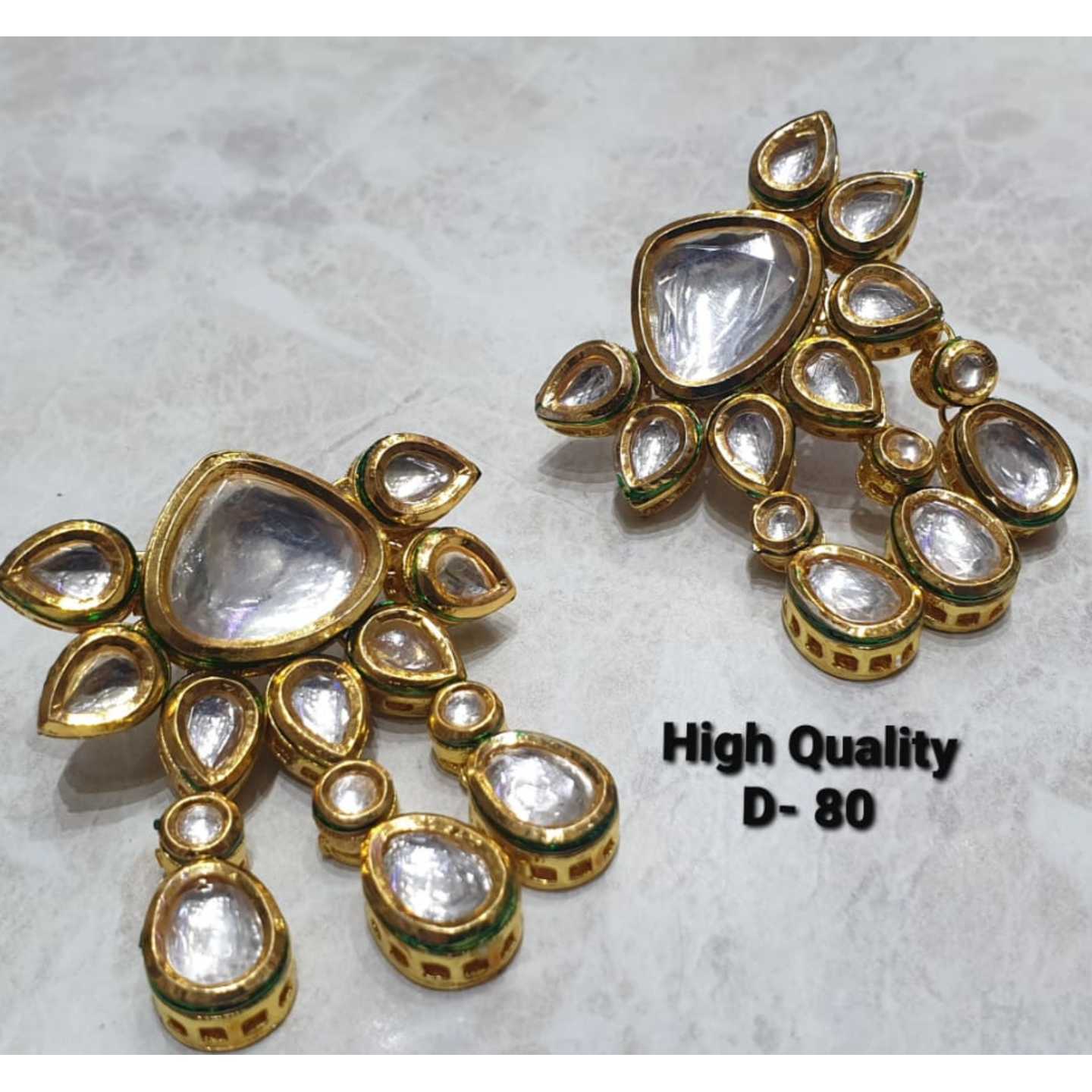 Gold Tone Kundan Earring