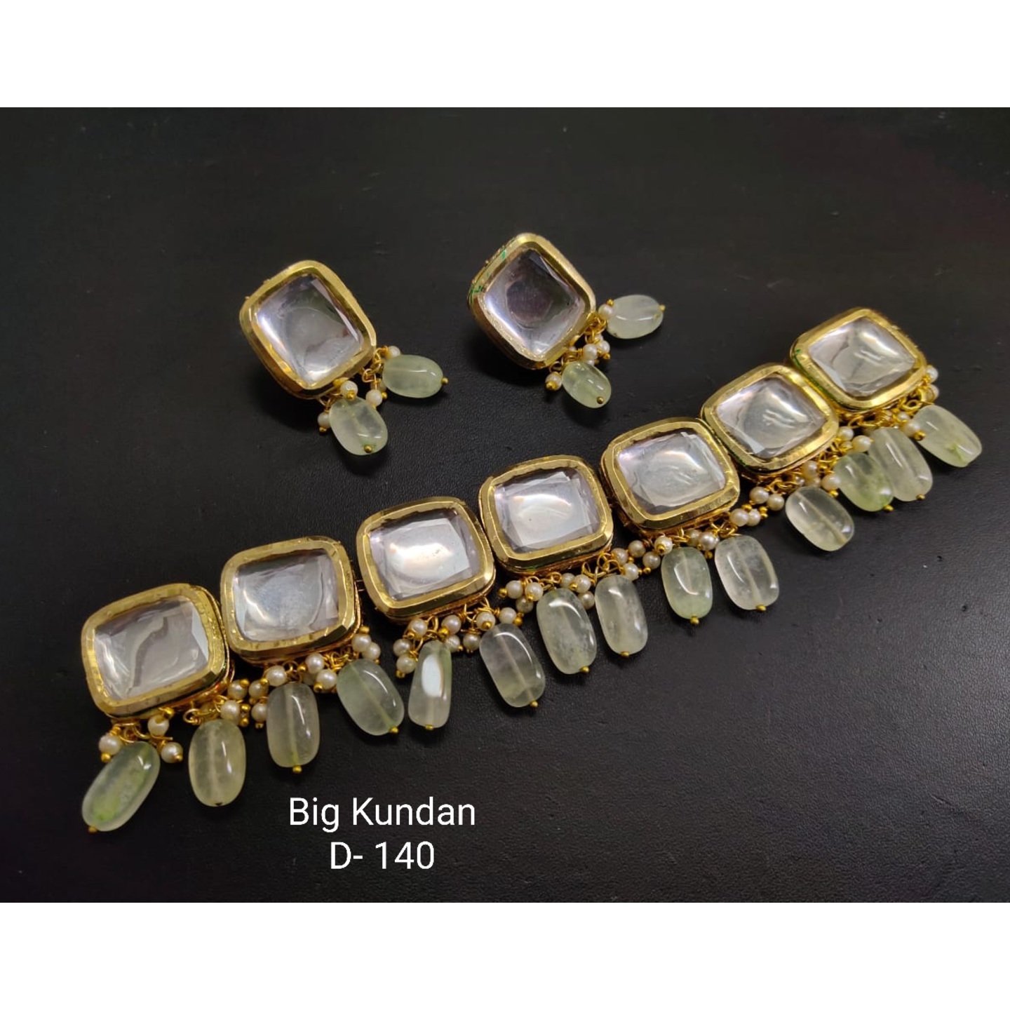 High Quality Big Saquer Kundan Necklace With Earring