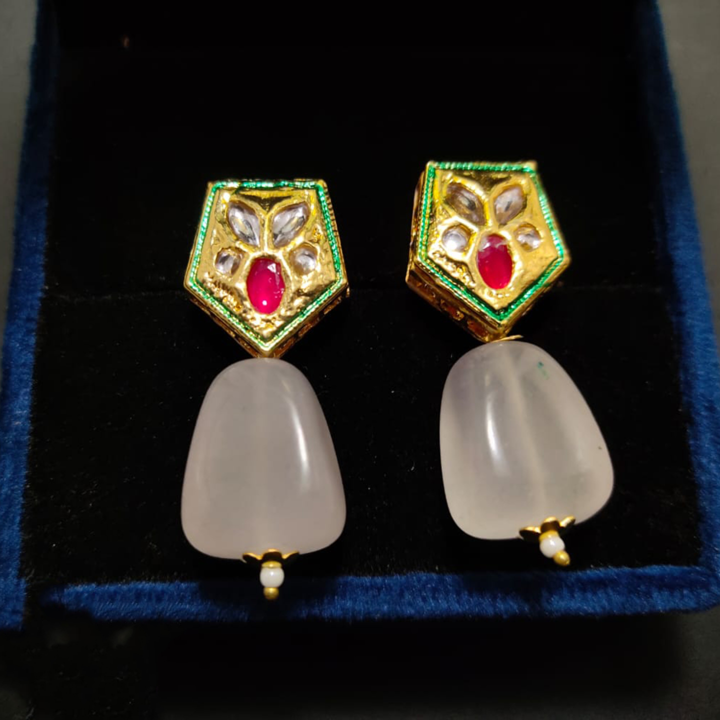 Small Kundan Studs 05 Light Pink