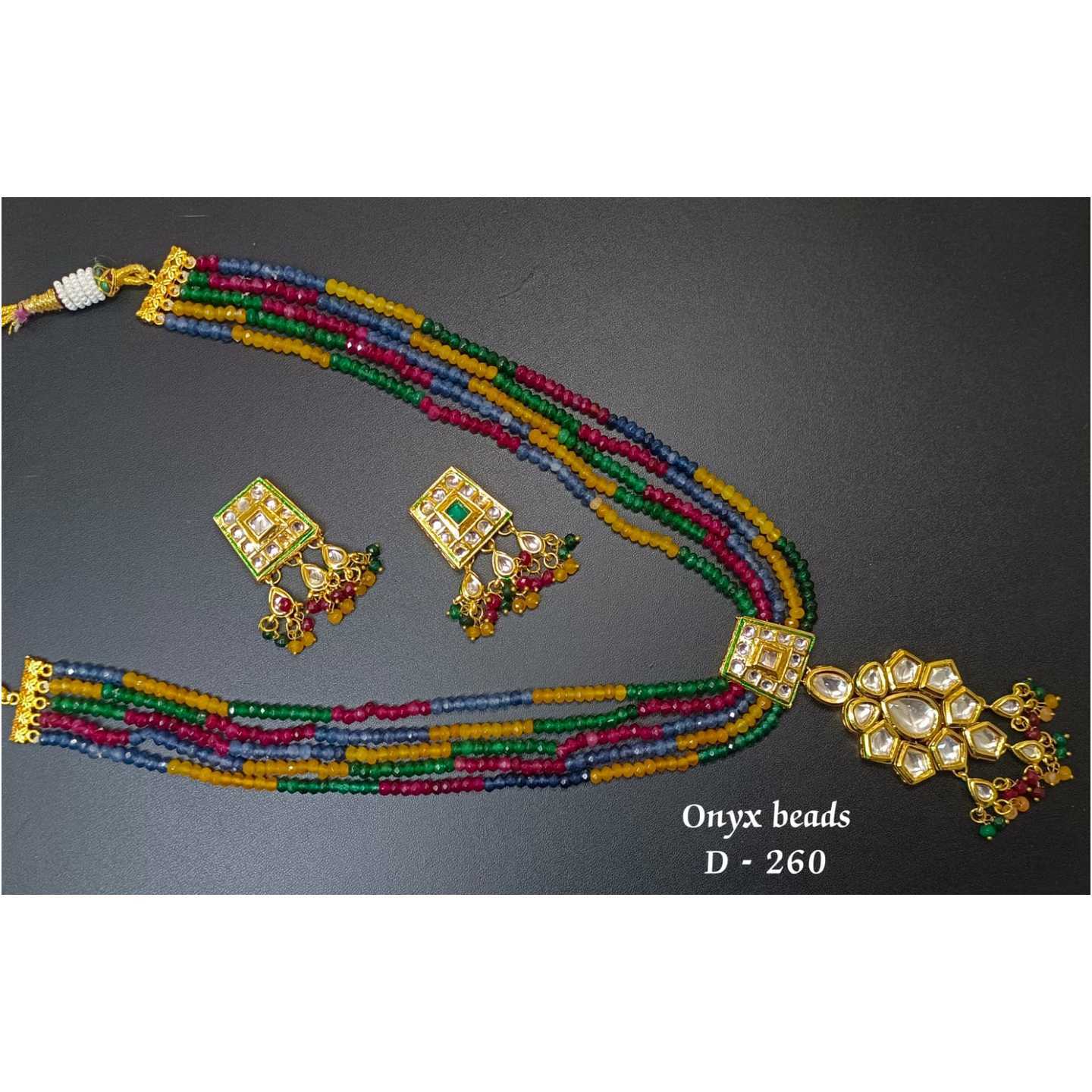 Kundan Multi Layer Necklace Set With Earring