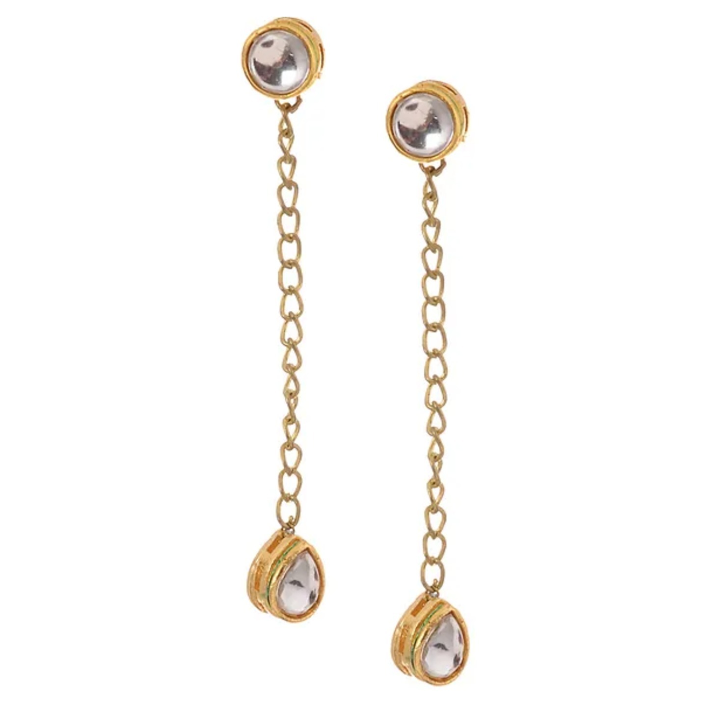 Classic Gold Tone Kundan Inspired Drop Earring