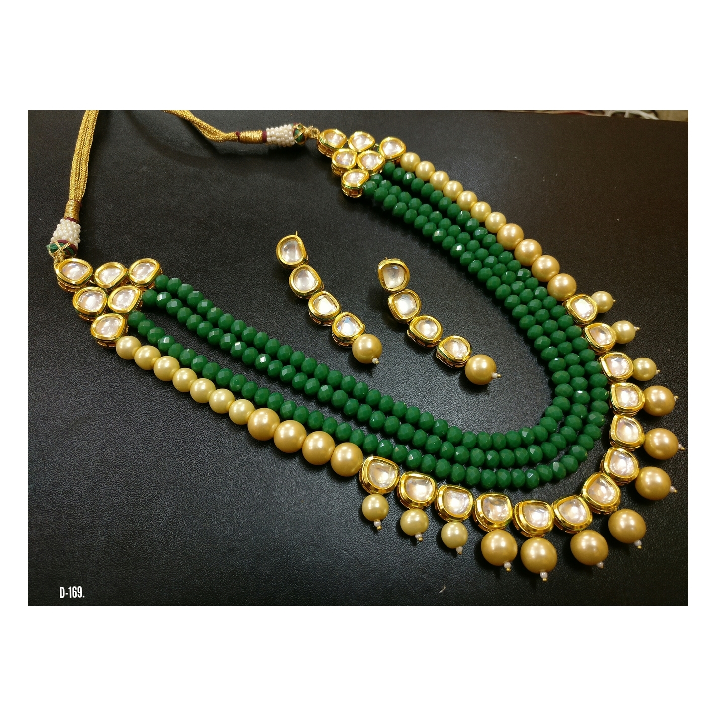 Kundan Triple Layer Necklace Set Earring