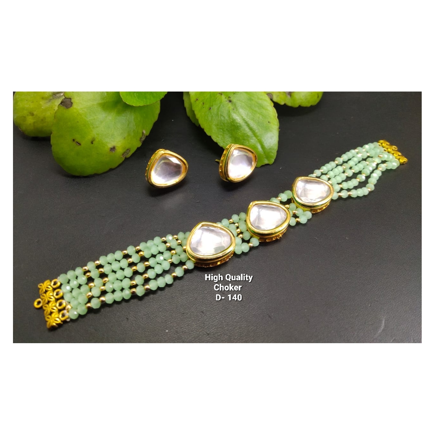 Kundan Choker Turquoise with Earrings