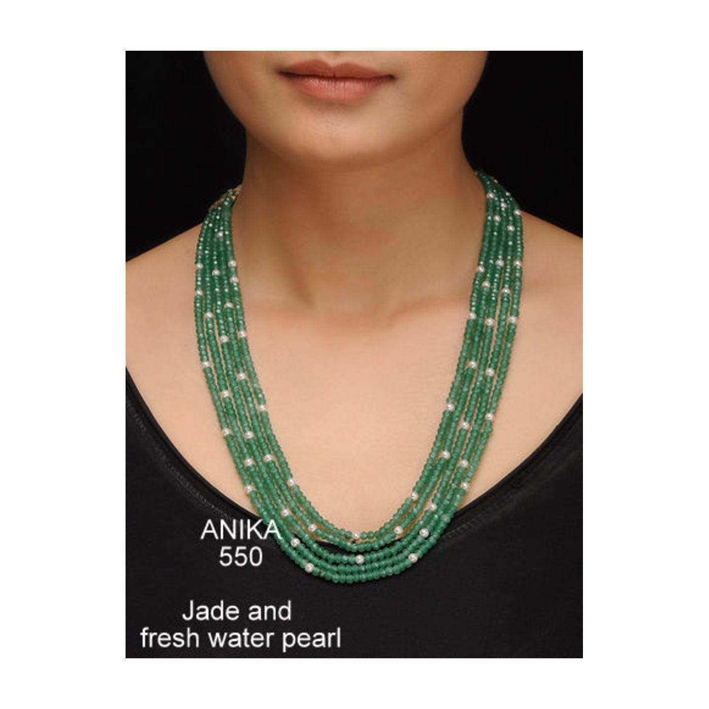 Multi Layer Green Onyx Pearl Necklace