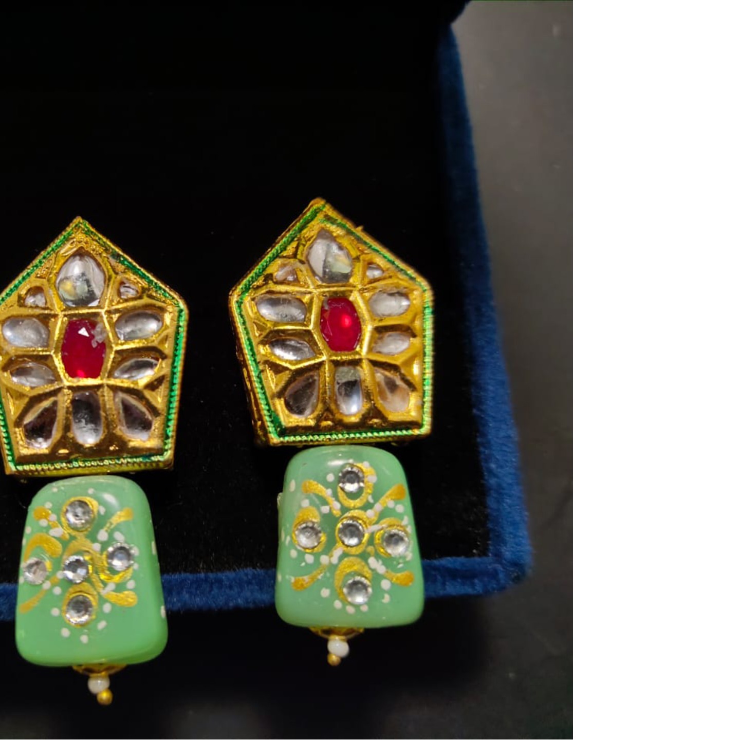Small Kundan Studs 23 Light Green