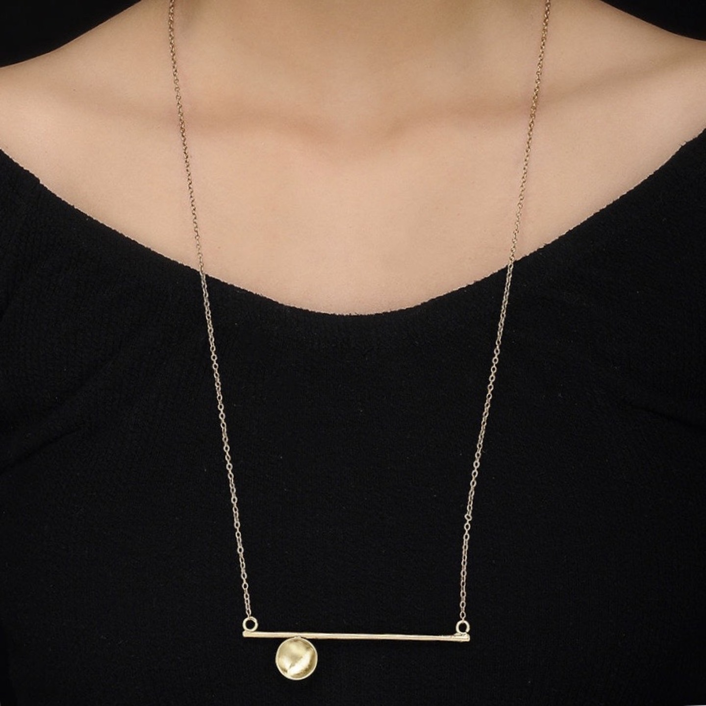 Lone Wanderer Matte Brass Necklace