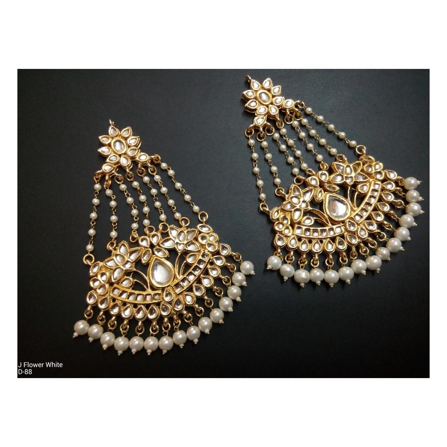 Gold Tone Kundan Passa With Pearls