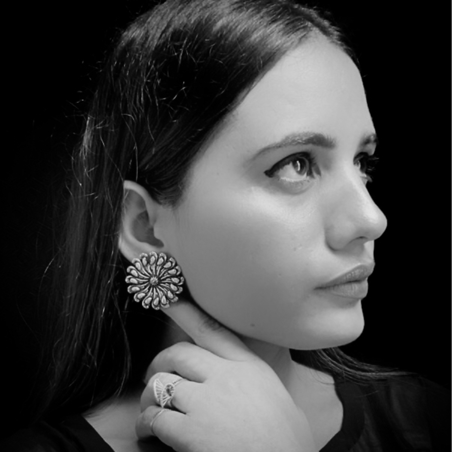 Megh Mayura Oxidised Earring