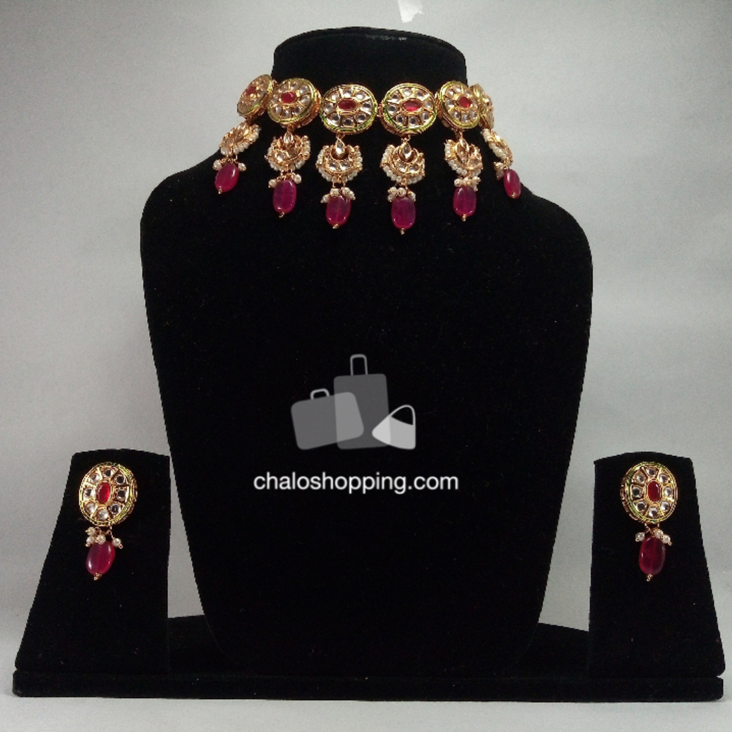 Kundan Inspired Choker Necklace Set