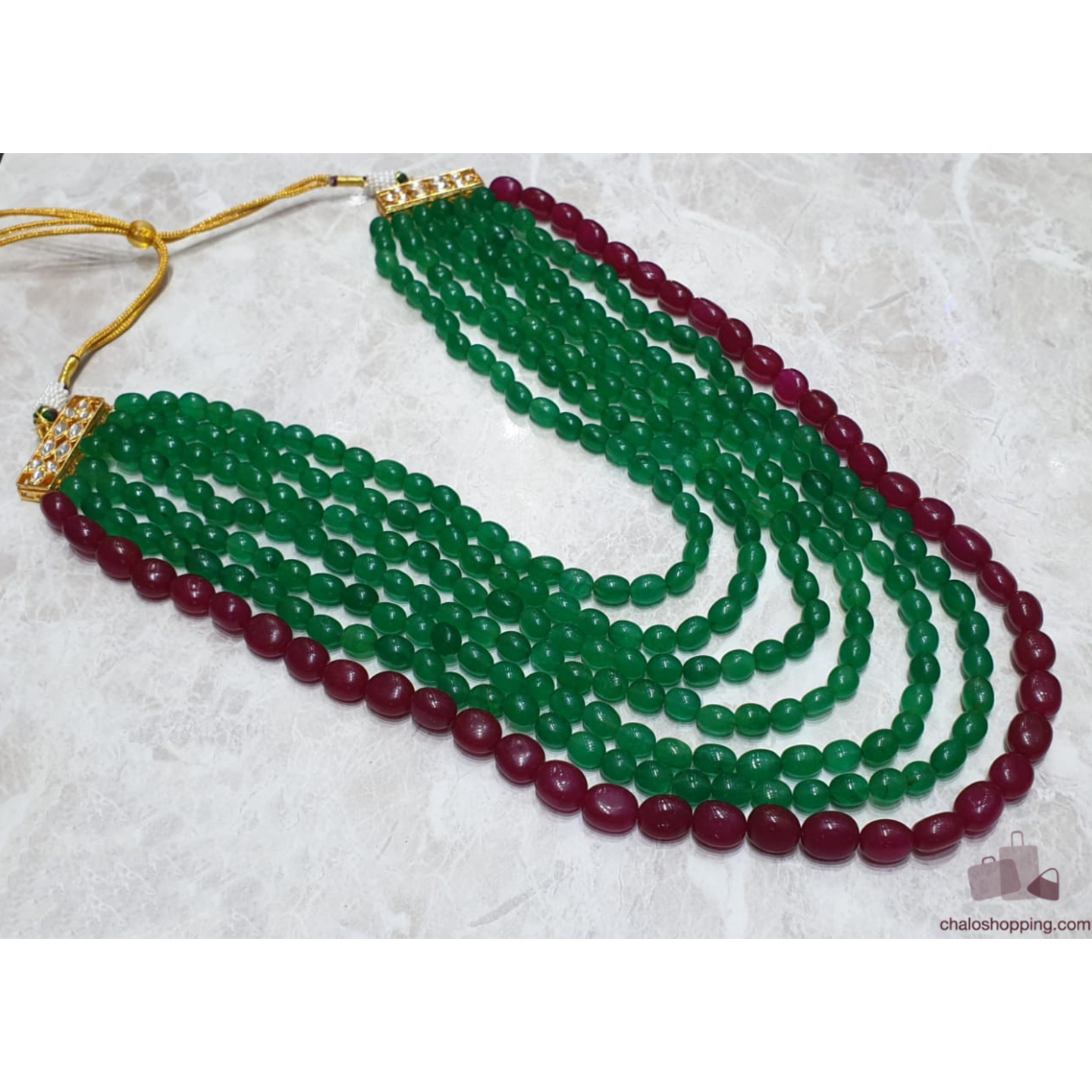 Red and Green Onyx 7 Layer Haar Unisex
