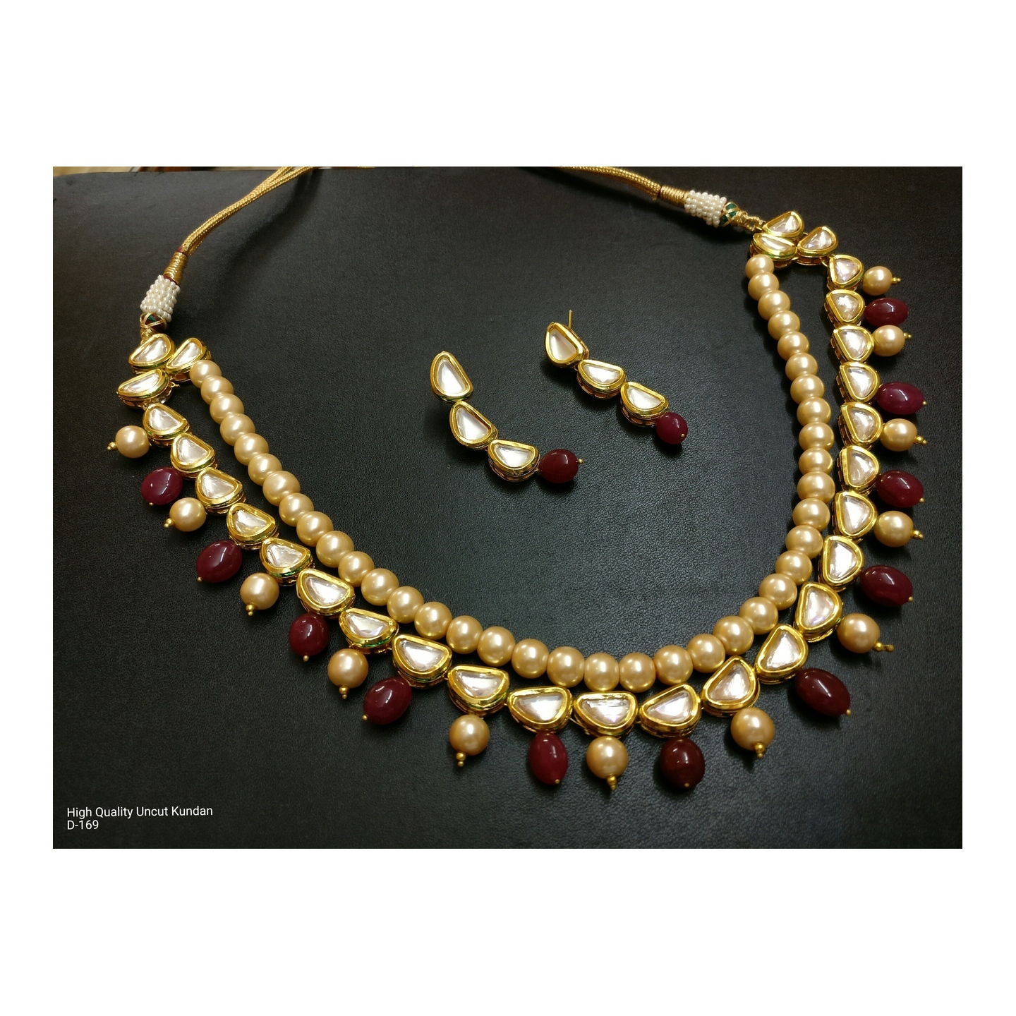 Kundan Double Layer Necklace Set With Earring