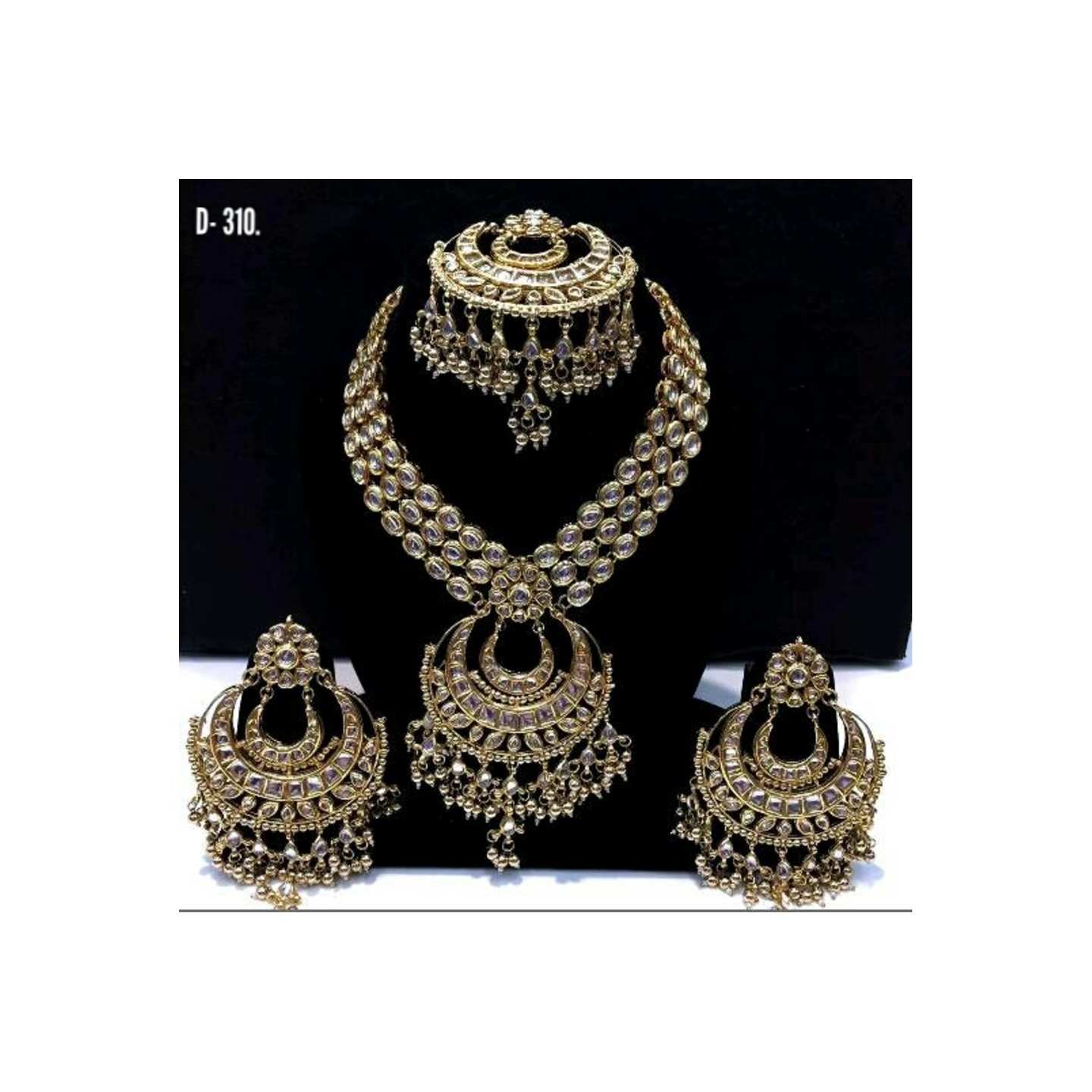Kundan Choker Multi Layer Necklace Set With Earring