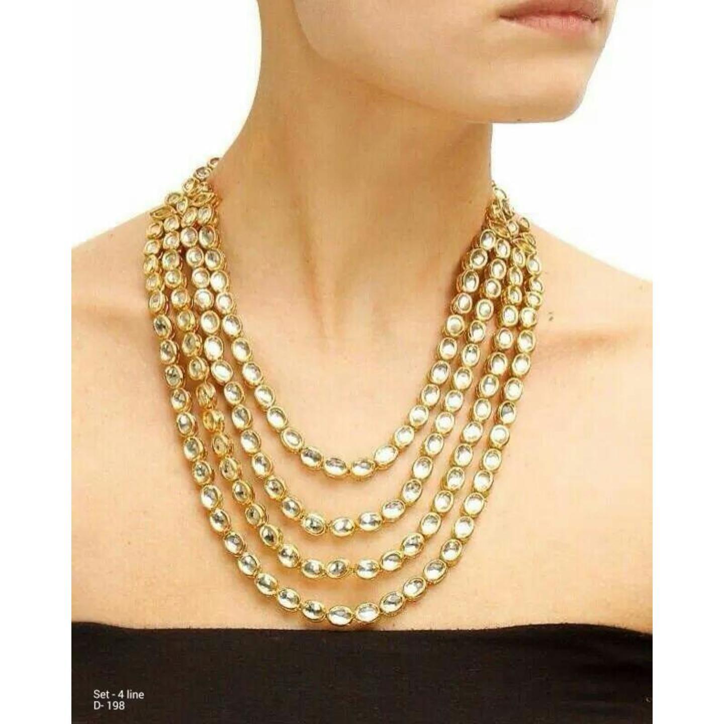 Kundan Inspired 4 Layer Golden Pearl