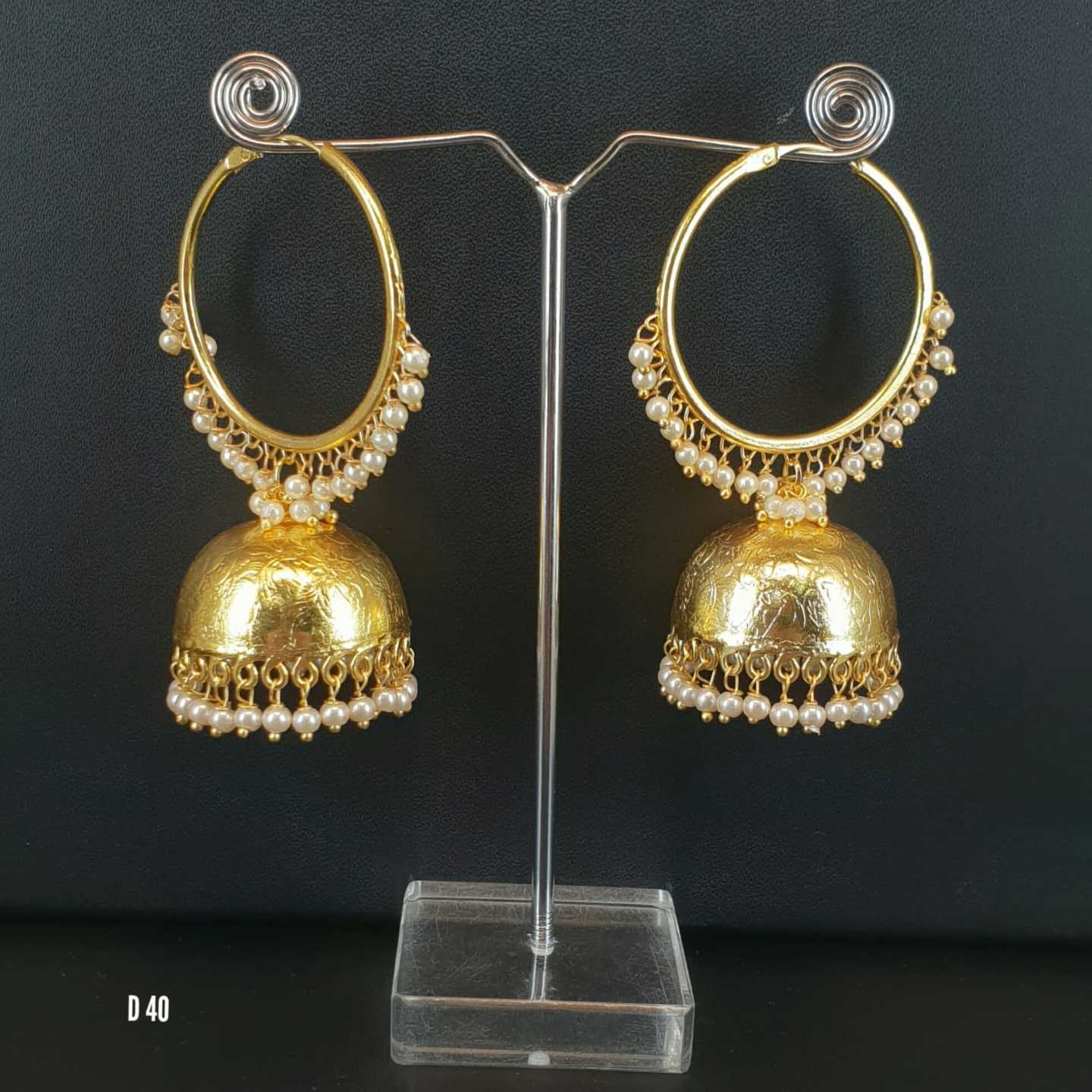 Gold Tone Kundan Earring