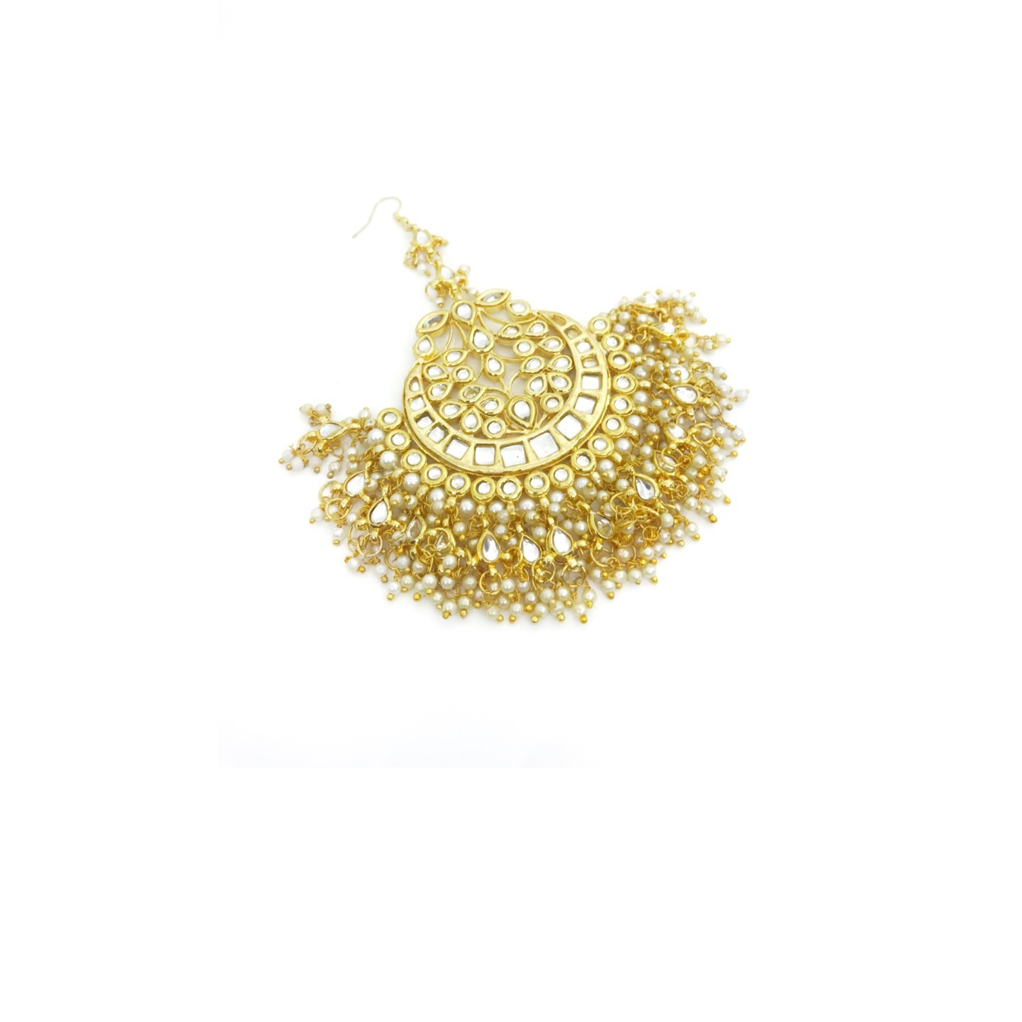 White Pearl Kundan JhumarPassa