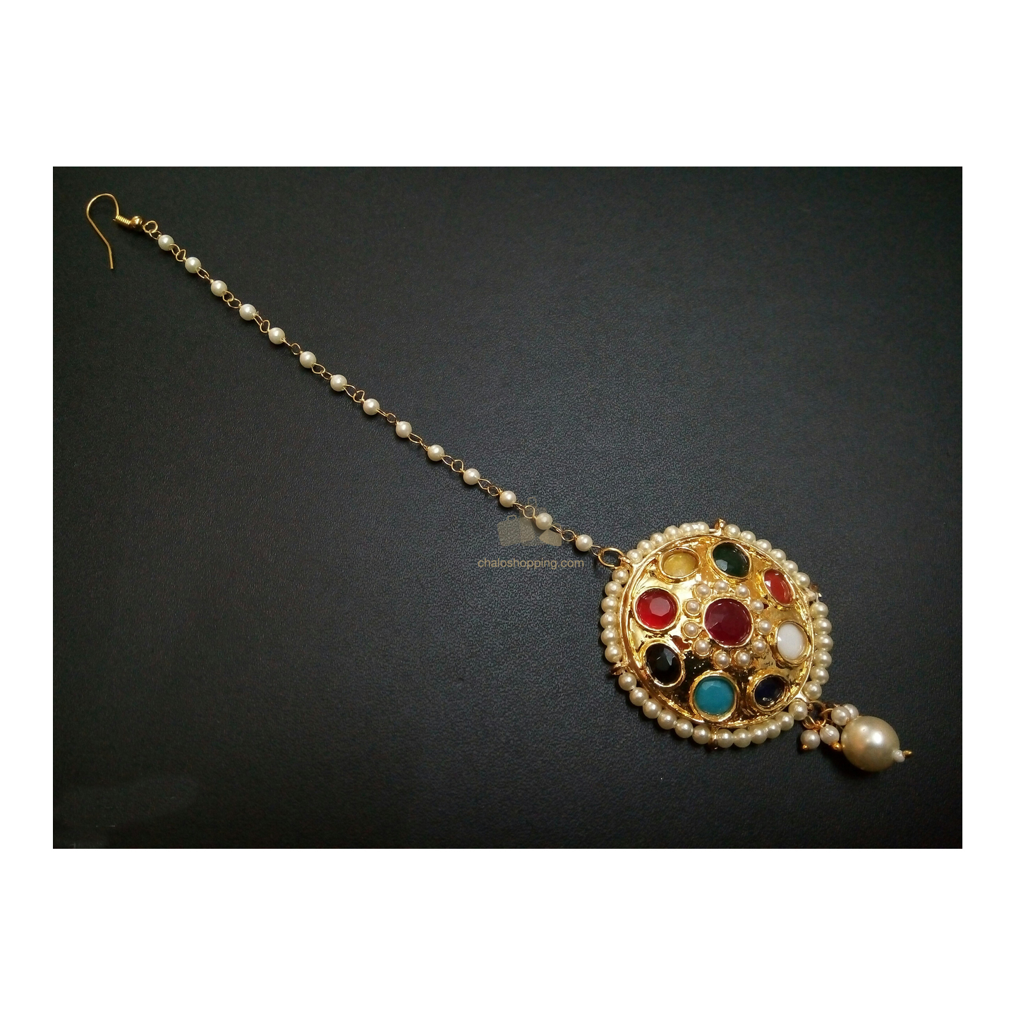 Navratan With Pearl Kundan Tika