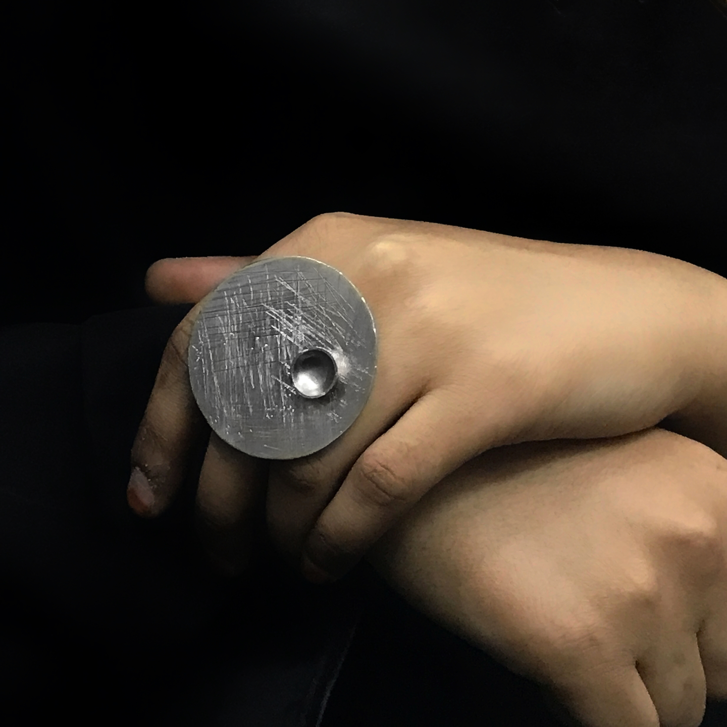 Silver plated handmade statement ring