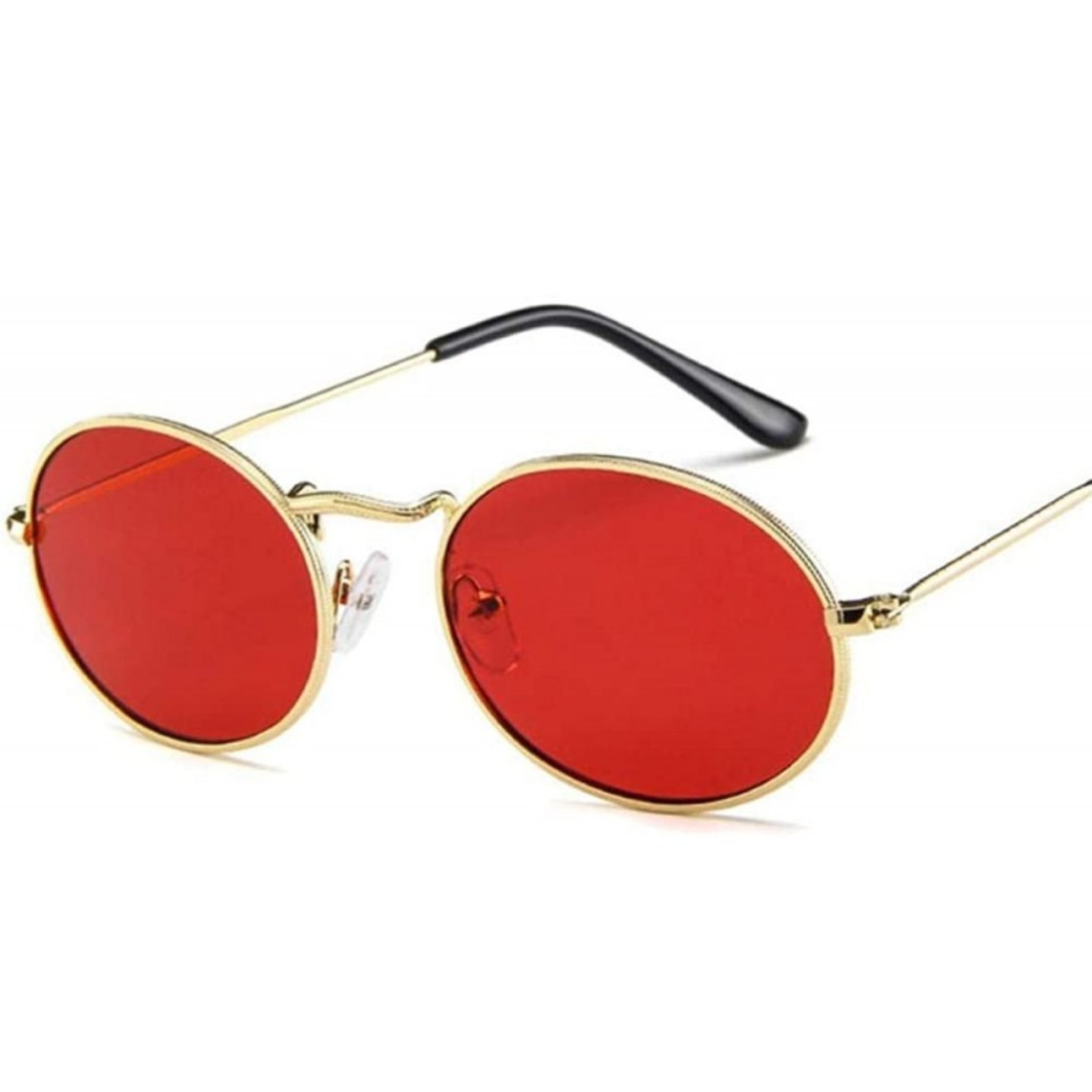 Gold Rimmed Maroon Color Sunglasses