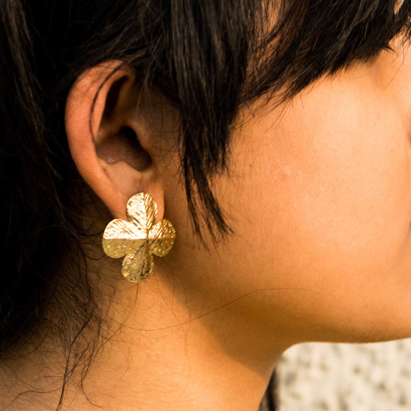 Golden Flora Stud Earrings