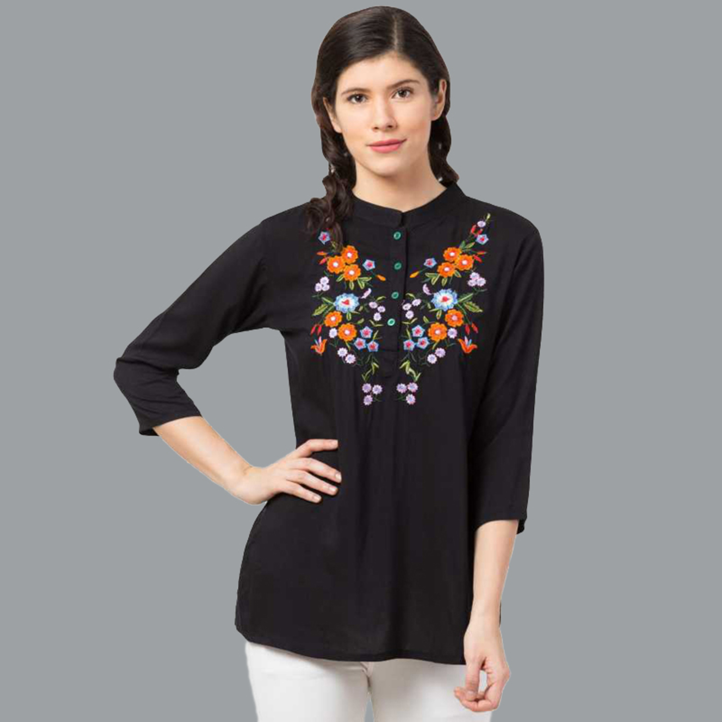 Paretto Black Detailed Embroidered Top  Limited Edition