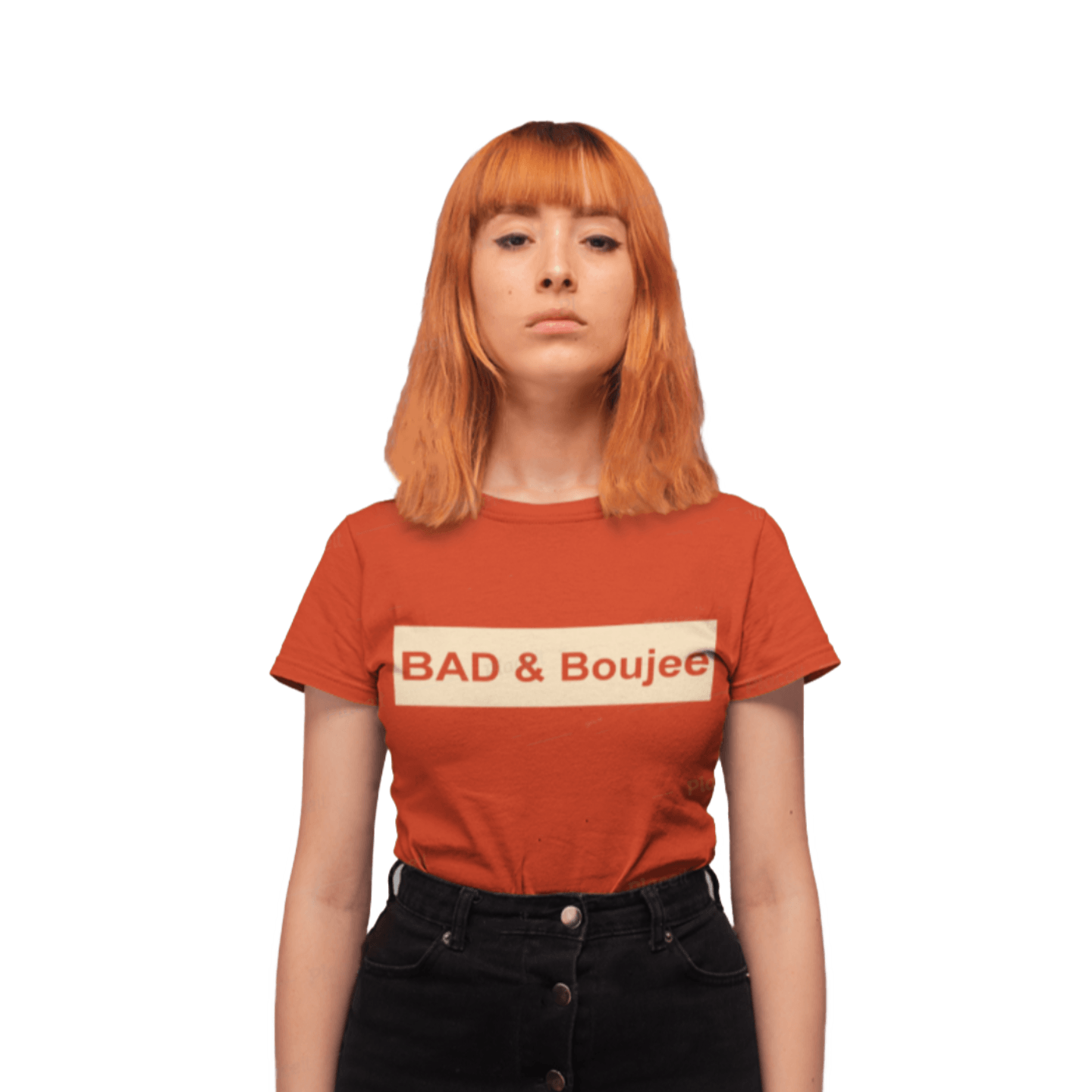 Bad and Boujee Printed Red T-shirt for Women
