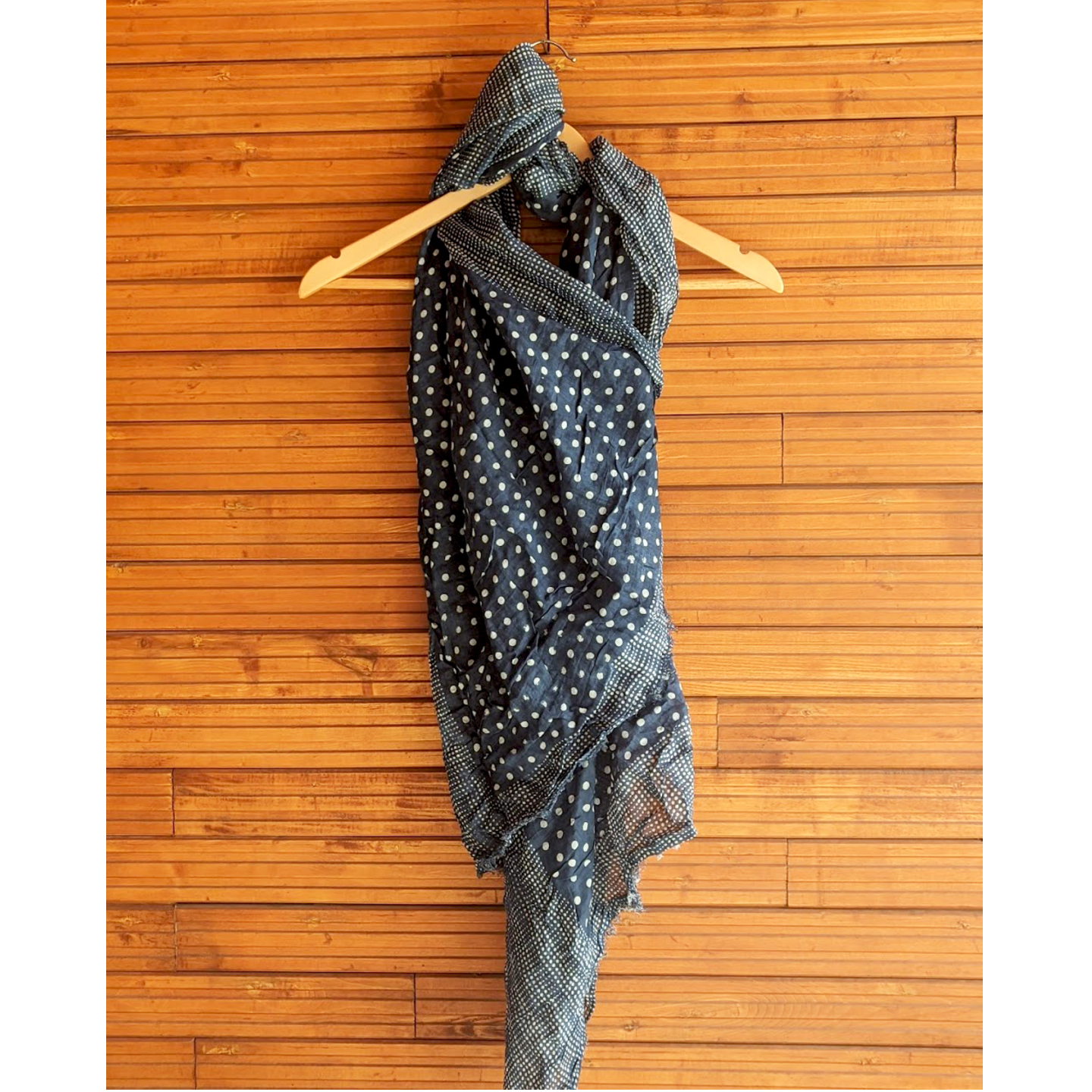 Polka Dit Printed Crushed Cotton Scarf for Women