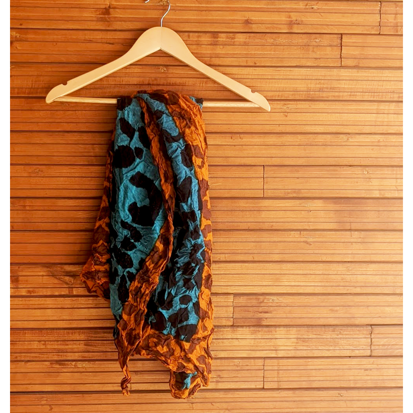 Animal Print Crushed Cotton Scarf for Women