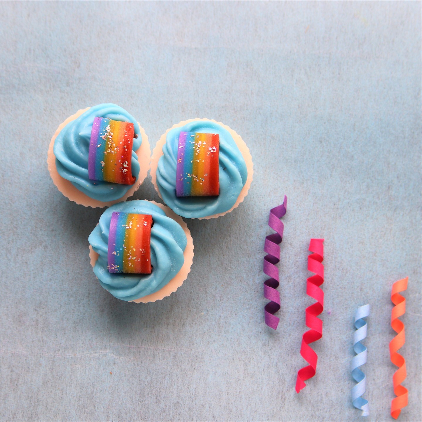 Mrija Handmade soap Cold Press Soaps Mini Cupcake Rainbow - Set of 3