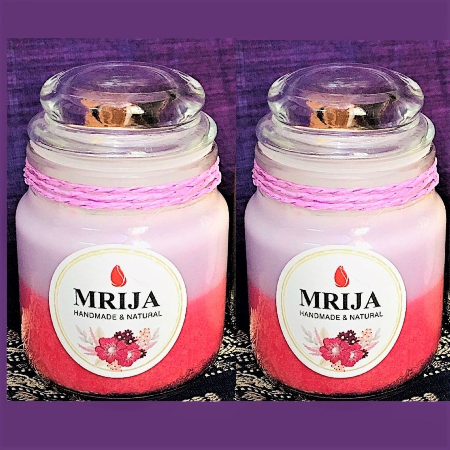 Soy Scented Candles with 2 FRAGRANCES of Lilacs and Apple Blossom Set of 2