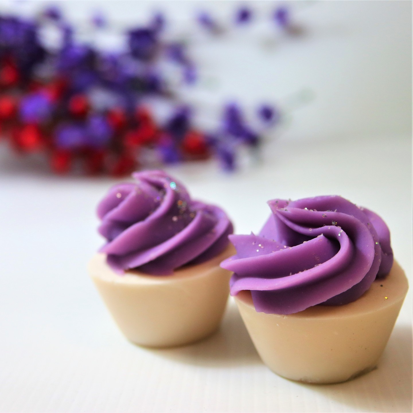 Artisan Handmade Natural Cold Process small Cupcake Soaps - Set of 2 50 gms each