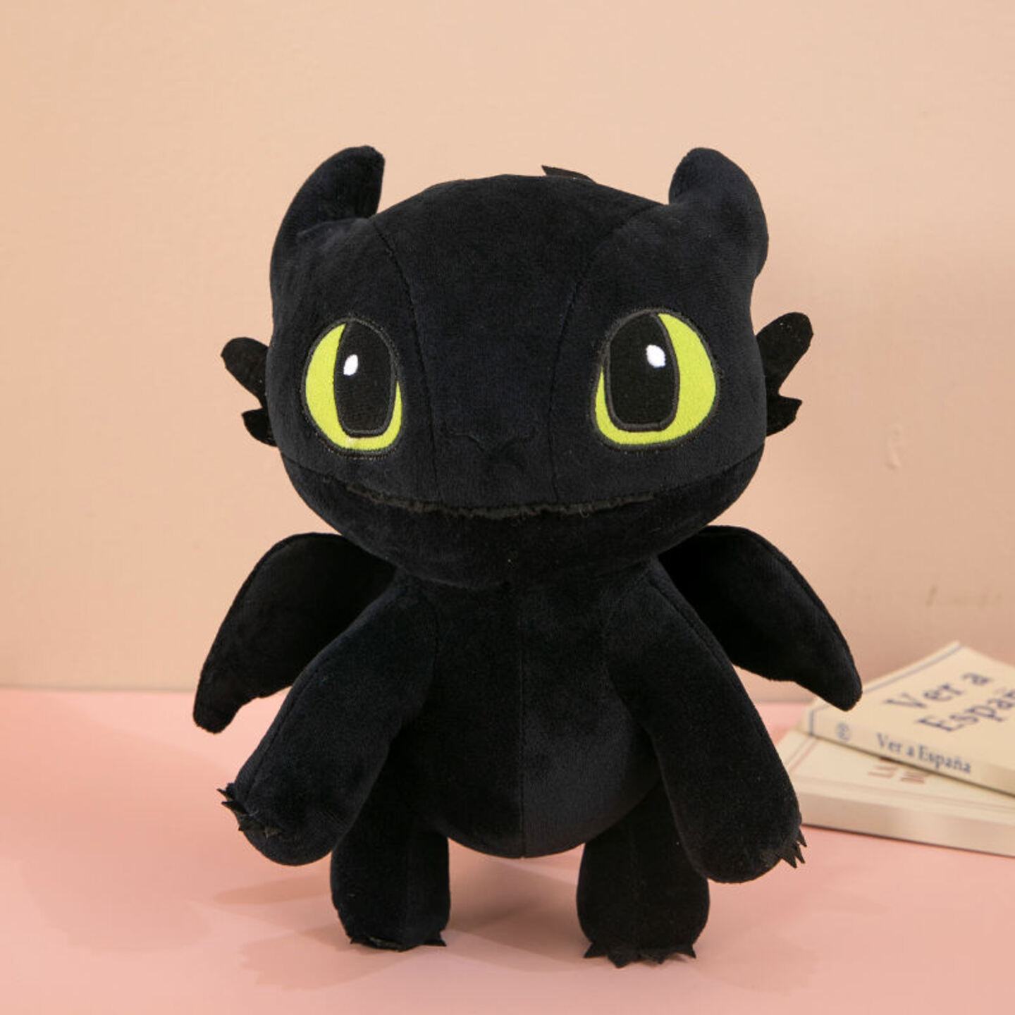Cute Plush Black and Pink Dragon Toy