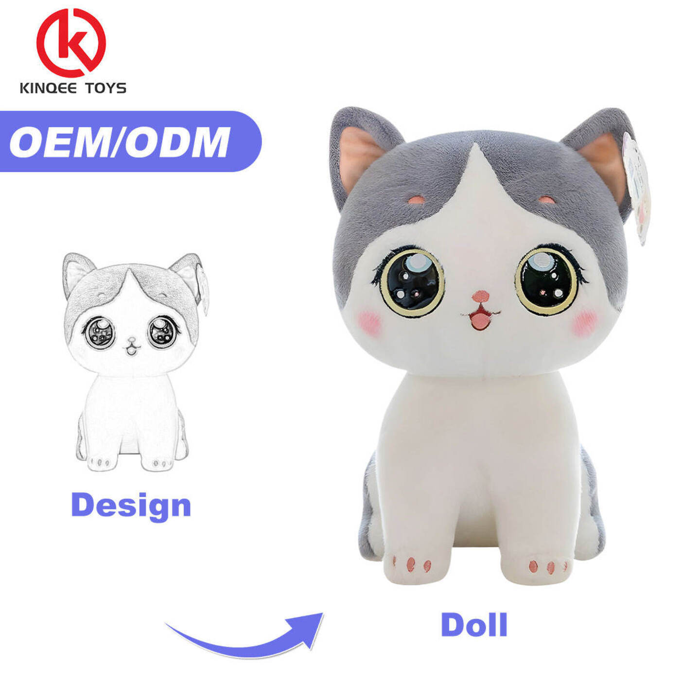 Kinqee Wholesale 2025 Newest Cat Plush Toy